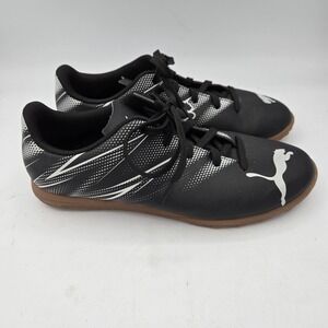 Puma Indoor Soccer Cleats Turf Shoes Black White Kids Size 5 Youth